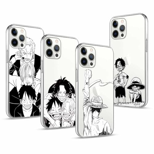 PBNDJVG 4 Stück Handyhülle für Apple iPhone 12 Pro Max Hülle 6.7'' Anime One Piece Luffy Zoro Gear 5 Sun God Nika Ace Manga Muster Design Case Transparent Schutzhülle TPU Silikon Weich Ultra Dünn PBNDJVG 4 Stück Handyhülle für Apple iPhone 12 Pro Max Hülle 6.7'' Anime One Piece Luffy Zoro Gear 5 Sun God Nika Ace Manga Muster Design Case Transparent Schutzhülle TPU Silikon Weich Ultra Dünn von PBNDJVG