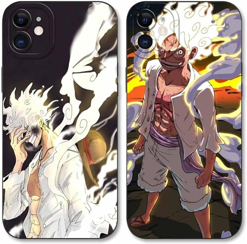 PBNDJVG Handyhülle 2 Stück für Xiaomi Redmi Note 12 Pro 5G Hülle 6.67'' Anime Luffy Zoro Gear 5 Sun God Nika Manga Muster Design Case Kameraschutz Schutzhülle Stoßfest TPU Weich Ultra Dünn Cover -5 von PBNDJVG