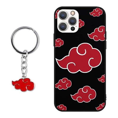 PBNDJVG Handyhülle für Apple iPhone 14 Pro Hülle 6.1 Zoll, Anime Naruto Akatsuki Mit Schlüsselbund Muster Design Manga Case Cartoons Schutzhülle TPU Silikon Charmant Für Jungen Frau Karikatur, 01 von PBNDJVG