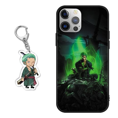 PBNDJVG Handyhülle für Apple iPhone 14 Pro Hülle 6.1 Zoll, One Piece Anime Zoro Mit Schlüsselbund Manga Muster Design Case Cartoons Schutzhülle TPU Silikon Charmant Für Jungen Frau von PBNDJVG