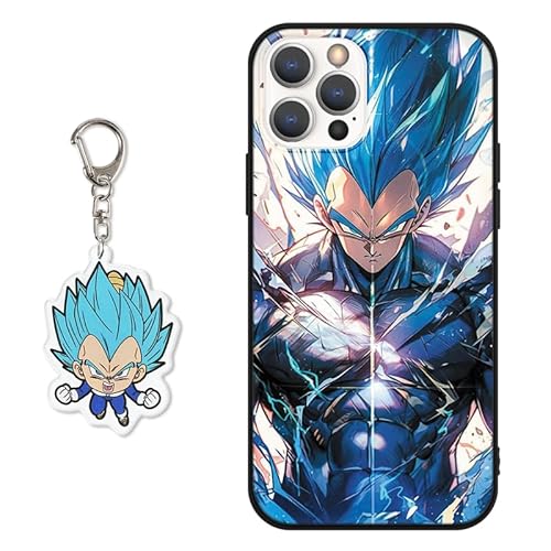 PBNDJVG Handyhülle für iPhone 15 PRO MAX Hülle 6.7 Zoll, Anime Dragonball Super Z DBZ Son Goku Mit Schlüsselbund Muster Design Manga Case Cartoons Schutzhülle TPU Silikon Charmant Für Jungen von PBNDJVG