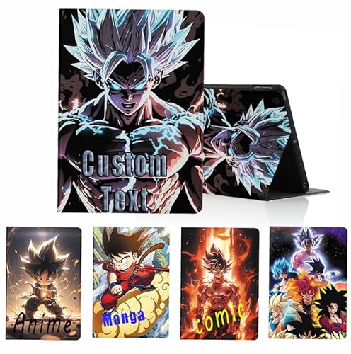 PBNDJVG Personalisierte Tablet Hülle für Huawei Mediapad T5 10.1 Zoll Hülle, Anime Dragonball Super Z DBZ Son Goku Muster Manga Junge Personalisiert SchutzHülle Text Individuelle Custom Case von PBNDJVG