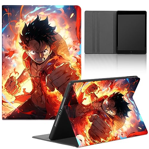 PBNDJVG Tablet Hülle für Apple iPad 4/iPad 2/iPad 3 9.7'', Anime One Piece Luffy Zoro Gear 5 Nika Junge Schutzhülle, Cover PU Leder Flip Stoßfest Multi-Winkel Verstellbar Ständer Tablet Folio von PBNDJVG