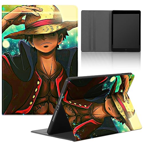 PBNDJVG Tablet Hülle für Apple iPad 4/iPad 2/iPad 3 9.7'', Anime One Piece Luffy Zoro Gear 5 Nika Junge Schutzhülle, Cover PU Leder Flip Stoßfest Multi-Winkel Verstellbar Ständer Tablet Folio von PBNDJVG