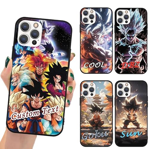 Personalisierte Handyhülle für Apple iPhone 14 Pro Max Hülle 6.7'', Anime Dragon Ball Super Z DBZ SSJ Goku Vegeta Buu Saiyan kuririn Gohan Manga Muster Optionale Foto Text Custom Schutzhülle Stoßfest von PBNDJVG