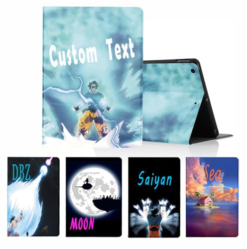 Personalisierte Tablet Hülle für Apple iPad Air M2 2024 Hülle 13‘’, Anime Dragonball DBZ Saiyan Guko Super Z Manga Cartoon Muster PU Leder Flip Ständer SchutzHülle Text Individuelle Custom Case von PBNDJVG