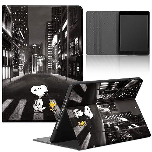 Tablet Hülle für Samsung Galaxy Tab A9 8,7" SM-X110/SM-X115 Hülle, Schön Snoopy Schutzhülle mit Verstellbar Standfunktion Ultradünne PU Leder Flip Case Stoßfest Tablet Folio, D1 von PBNDJVG