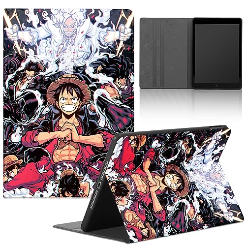 Tablet Hülle für Samsung Tab S7 FE /S8+ 2022 X800/X806 /S7 + T970/T975 12.4'', Anime One Piece Luffy Zoro Gear 5 Nika Junge Schutzhülle, Cover PU Leder Flip Verstellbar Ständer Tablet Folio von PBNDJVG