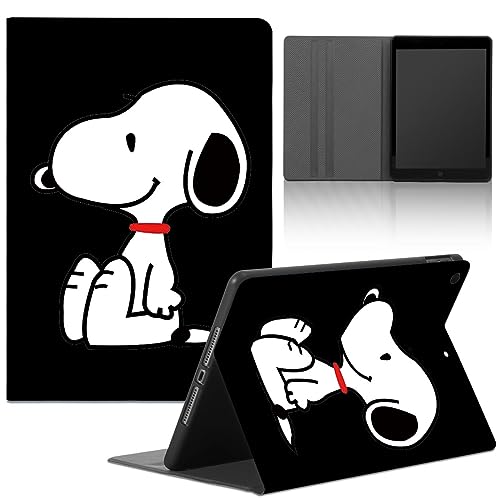 Tablet Hülle für iPad 9,7" 6./5. Generation 2018/2017 Hülle, Schön Snoopy Schutzhülle mit Verstellbar Standfunktion Ultradünne PU Leder Flip Case Stoßfest Tablet Folio, F1 von PBNDJVG