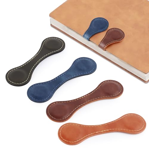 PBUSPU 4 Stück Leder-Magnet-Lesezeichen, Magnetische Leder Lesezeichen Retro,Handgefertigt Niedliches Lesezubehör Buchmarkierungsclip für Frauen Buchliebhaber Lesergeschenk PBUSPU 4 Stück Leder-Magnet-Lesezeichen, Magnetische Leder Lesezeichen Retro,Handgefertigt Niedliches Lesezubehör Buchmarkierungsclip für Frauen Buchliebhaber Lesergeschenk von PBUSPU