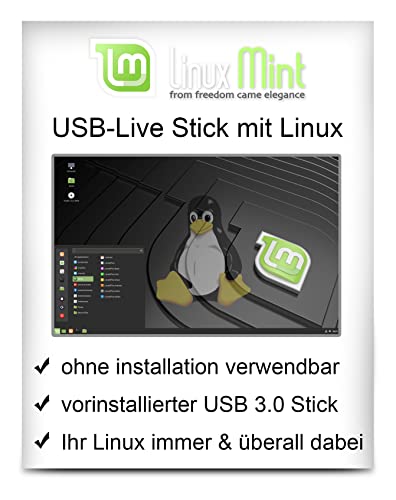 Linux Mint - 64 Bit - auf 32 GB USB 3.0 Stick - Linux Live Stick - Betriebssystem von PC Billiger