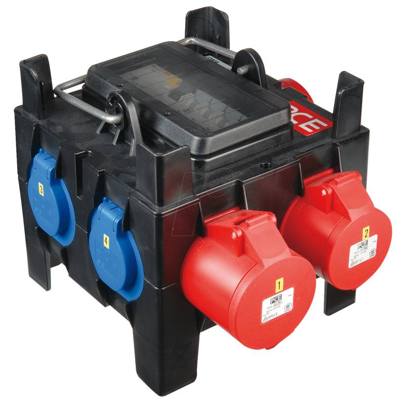 CEE-VERT 117 - CEE-Verteiler, 1 Stecker/2 Dosen/3 Steckdosen von PC ELECTRIC