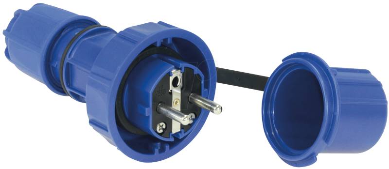 PCE 20051-B - Schutzkontaktstecker Typ EF - CEE 7/7, IP66/68, blau von PC ELECTRIC