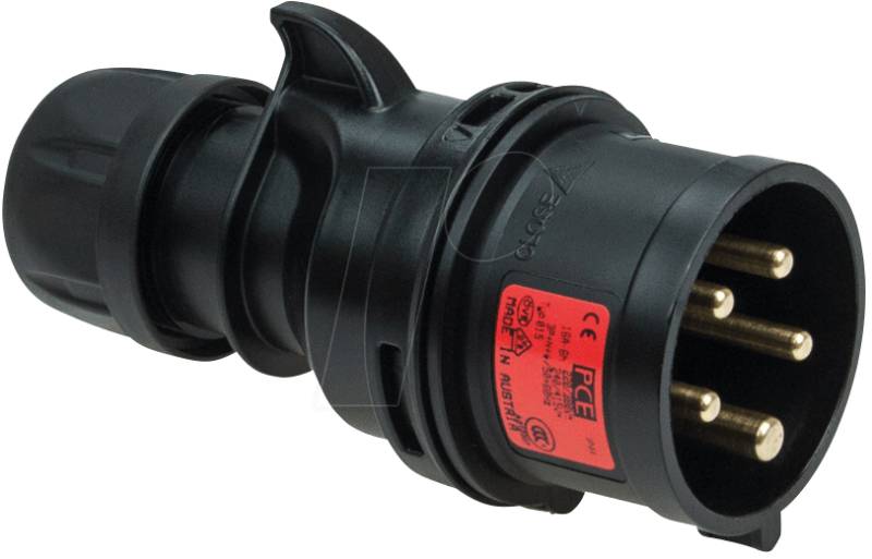 SHARK 015-6X - Drehstromstecker CEE 6h, IP44, schwarz von PC ELECTRIC