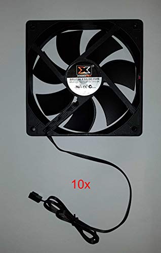 PC24 Shop & Service Xigmatek 120mm Gehäuse Lüfter Schwarz | 10 Stück Gehäuselüfter | ohne Gehäuselüfterschrauben Premiumbundle von PC24 Shop & Service