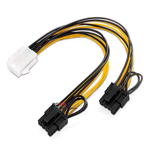 PC24 Shop & Service Y-Kabel 1x 6pin PCIe Anschluss (Buchse) auf 2X 6+2pin PCIe Anschluss (Stecker) von PC24 Shop & Service