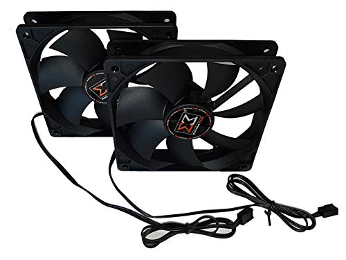 PC24 Shop & Service Xigmatek 120mm Gehäuse Lüfter Schwarz | Doppelpack 2 Stück Gehäuselüfter | inkl. 8 Gehäuselüfterschrauben Premiumbundle von PC24 Shop & Service