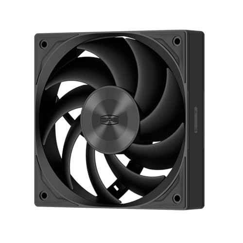 PCCOOLER F5 R120 Hochleistungs-Lüfter, 120 mm PWM 4-Pin Fluid Dynamic Bearing, 2200 RPM Daisy Chain PC Fan, 86CFM 3.2mmH2O 3-Modus PC Gehäuselüfter, Schwarz - 1 Pack von PCCOOLER