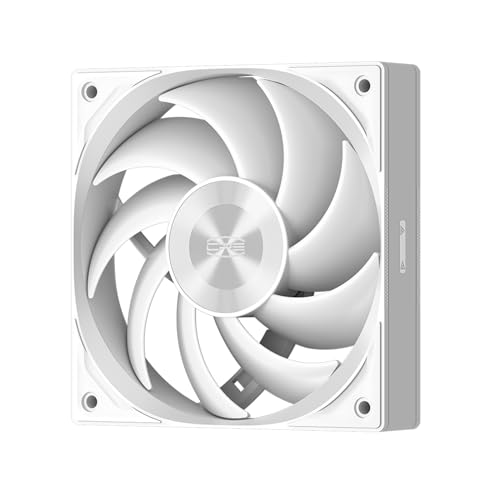 PCCOOLER F5 R120 Hochleistungs-Lüfter, 120 mm PWM 4-Pin Fluid Dynamic Bearing, 2200 RPM Daisy Chain PC Fan, 86CFM 3.2mmH2O 3-Modus PC Gehäuselüfter, Weiß - 1 Pack von PCCOOLER