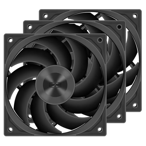 PCCOOLER F5 R120 Hochleistungs-Lüfter, 120mm PWM 4-Pin Fluid Dynamic Bearing Lüfter, 2200 RPM Daisy Chain PC Lüfter, 86CFM 3.2mmH2O 3-Modus PC Gehäuselüfter, Weiß - 3er-Pack von PCCOOLER