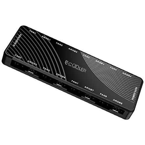 PWM-Gehäuselüfter-Hub, PCCOOLER adressierbarer 5V 3Pin ARGB & 12V 4Pin PWM 2-in-1 RGB-Gehäuselüfter-Hub mit versteckter Magnetbasis und SATA Power 16 Port, unterstützt 8 Computer-CPU-Lüfter-Splitter PWM-Gehäuselüfter-Hub, PCCOOLER adressierbarer 5V 3Pin ARGB & 12V 4Pin PWM 2-in-1 RGB-Gehäuselüfter-Hub mit versteckter Magnetbasis und SATA Power 16 Port, unterstützt 8 Computer-CPU-Lüfter-Splitter von PCCOOLER