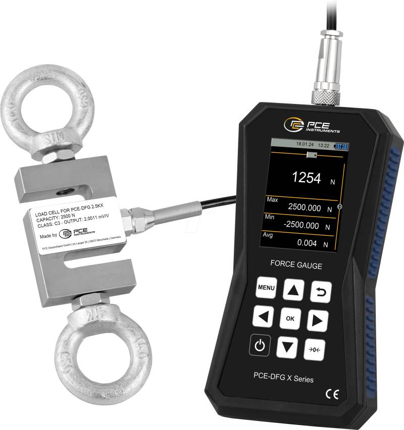 PCE DFG 2K5 X - Kraftmessgerät PCE-DFG 2K5 X, 0 -2.500 N von PCE INSTRUMENTS