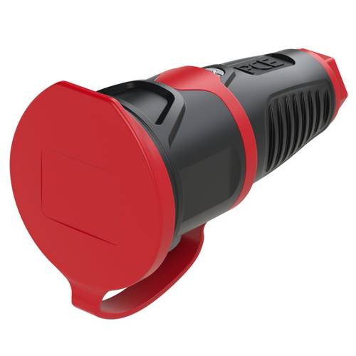 PCE 2521-sr Schutzkontaktkupplung Vollgummi, Thermoplast 250V Schwarz, Rot IP54 von PCE