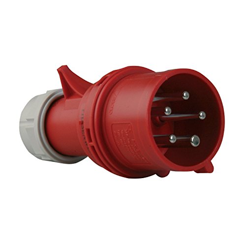 PCE 40899L CEE-Stecker mit Phasenwender, 32A, rot, lose von PCE