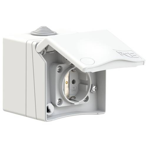PCE 8630v Aufputz-Steckdose ballwurfsicher IP44 Weiß PCE 8630v Aufputz-Steckdose ballwurfsicher IP44 Weiß von PCE