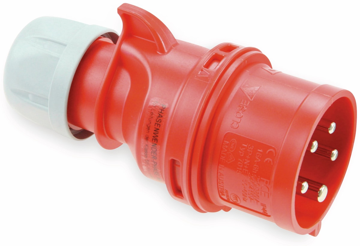 PCE CEE Stecker mit Phasenwender Shark, 5-polig, 16 A, 400 V, IP44 PCE CEE Stecker mit Phasenwender Shark, 5-polig, 16 A, 400 V, IP44 von PCE