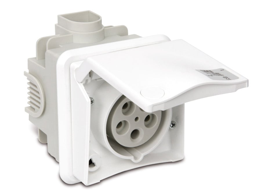 PCE CEE-Unterputzsteckdose 32 A, 400 V, IP44 PCE CEE-Unterputzsteckdose 32 A, 400 V, IP44 von PCE