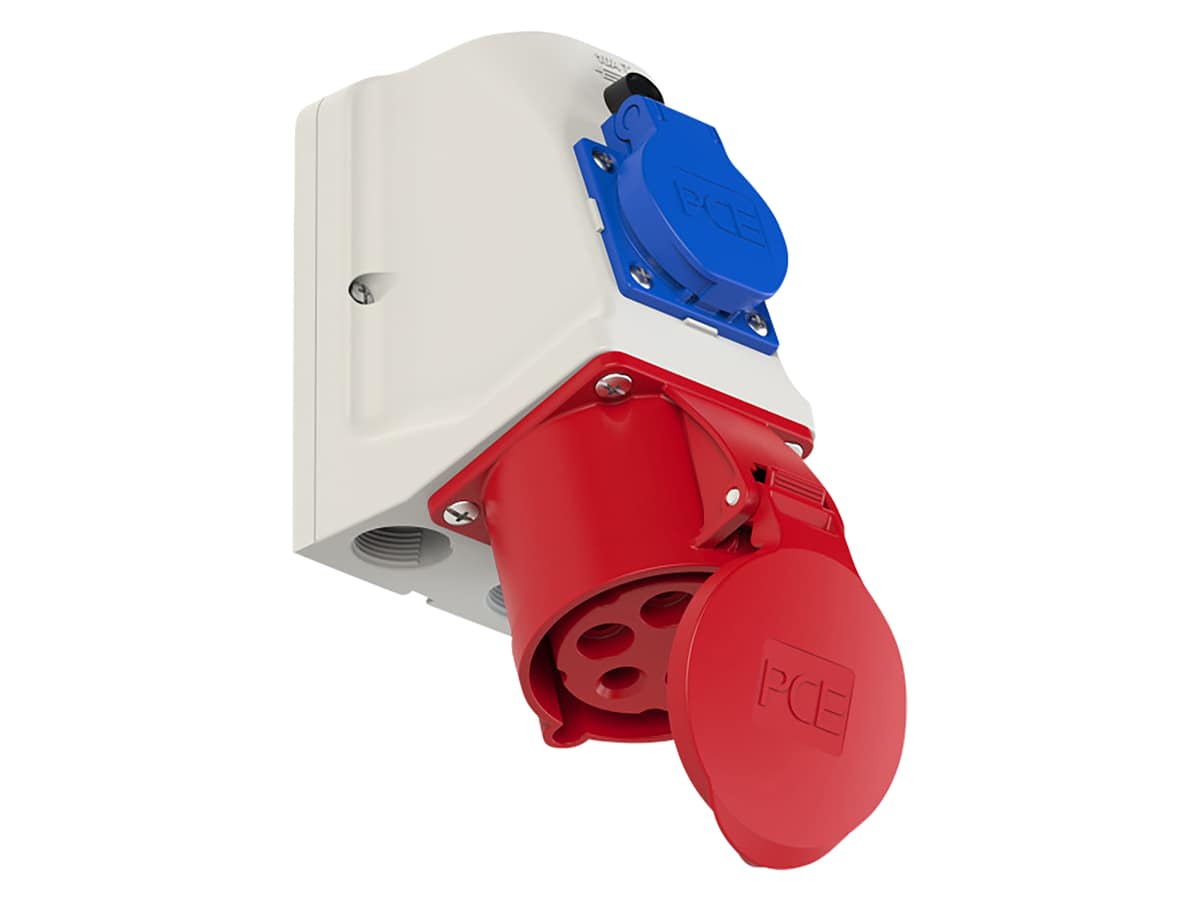 PCE CEE-Wandsteckdose Steckdose, 5-polig, 32 A, 230/400 V, IP44 PCE CEE-Wandsteckdose Steckdose, 5-polig, 32 A, 230/400 V, IP44 von PCE
