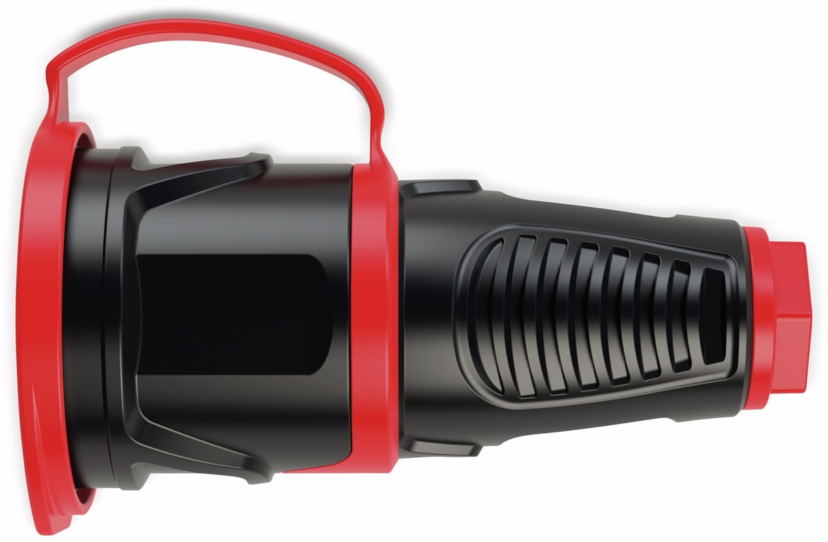 PCE Gummi-Schutzkontaktkupplung Taurus2, mit Deckel, schwarz/rot von PCE