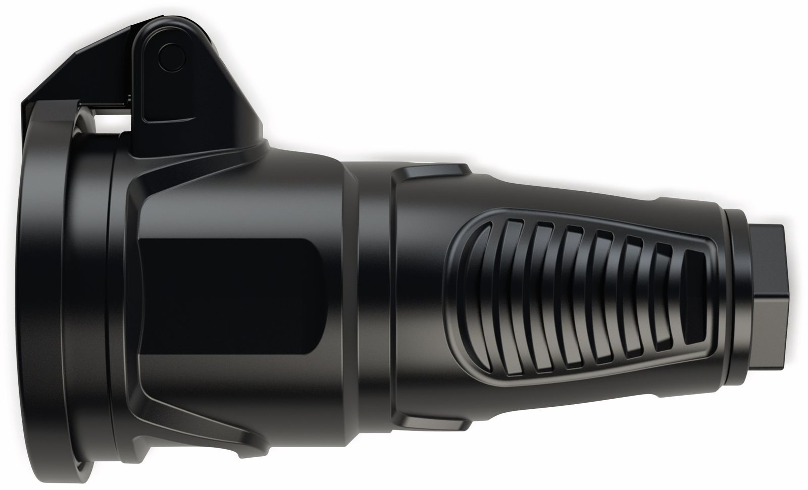 PCE Gummi-Schutzkontaktkupplung Taurus2, mit Klappdeckel, schwarz von PCE