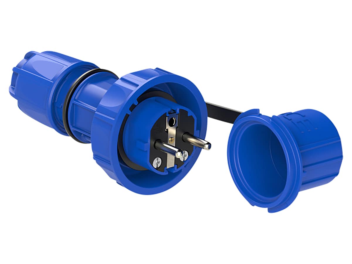 PCE Schutzkontaktstecker Nautilus, mit Schutzkappe, IP68 PCE Schutzkontaktstecker Nautilus, mit Schutzkappe, IP68 von PCE