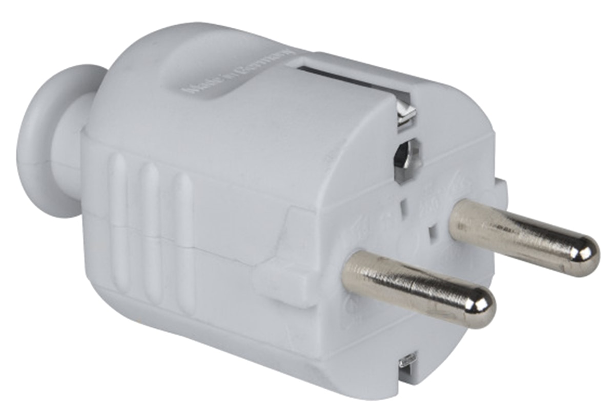 PCE Schutzkontaktstecker PP 2SL, grau PCE Schutzkontaktstecker PP 2SL, grau von PCE