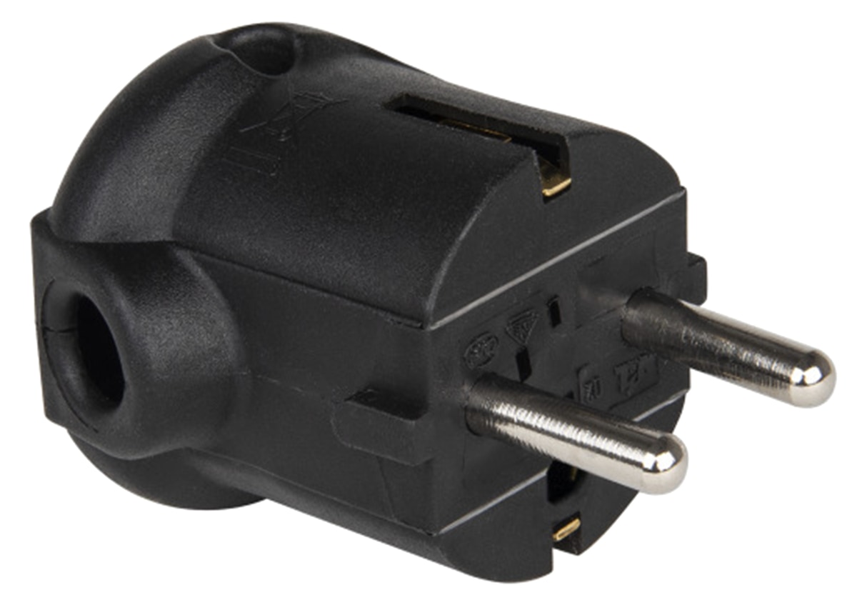 PCE Schutzkontaktstecker PP 2SL, seitlich, schwarz PCE Schutzkontaktstecker PP 2SL, seitlich, schwarz von PCE