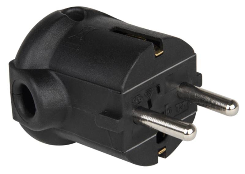 PCE Schutzkontaktstecker PP 2SL, seitlich, schwarz von PCE