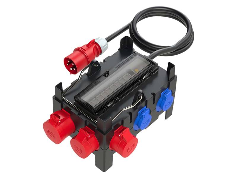 PCE Stromverteiler ISCHL, 1x CEE 32A, 2x CEE 16A, 6x SSD 16A, IP44 von PCE