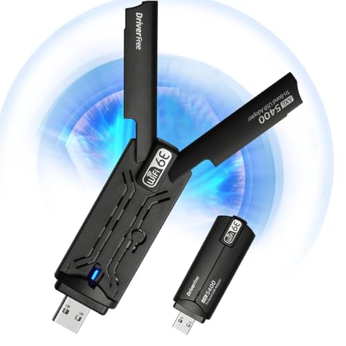 5400Mbps WiFi 6E Adapter, 802.11AX, Tri-Band 2.4GHz/5.8GHz/6GHZ WLAN USB3.0 WiFi Dongle Stick für PC, USB WiFi Stick Dongle Wireless Network Adapter for Windows 10/11, Plug and Play von PCERCN