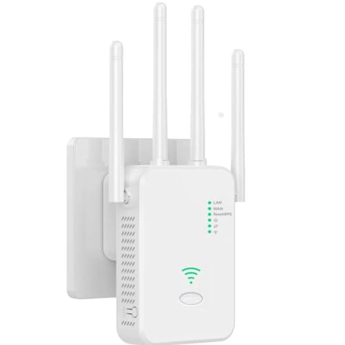 PCERCN WLAN Amplifier, 300Mbps 2.4GHz WLAN Repeater, WiFi Range Extender with 4 Antennas and LAN/WAN,WiFi Booster Supports Repeater/Router/AP Mode, Suitable for Home, Office von PCERCN