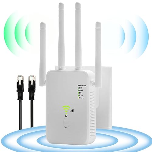 Repetidor WiFi, 1200 Mbps Amplificador Señal WiFi Banda Dual 5 GHz / 2.4 GHz Repetidor WiFi Largo Alcance Con 4x3dBi Antena, WiFi Booster Extensor WiFi Con Puerto WAN/LAN, Apoyo Repetidores/Router/Ap von PCERCN