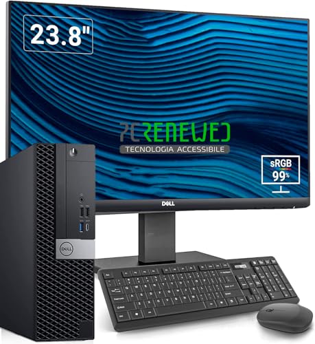 PcRenewed Desktop-PC Intel I7 6700, leistungsstark, 32 GB RAM, SSD M.2 512 GB + HDD 1 TB, HDMI, Windows 11 Pro – Office 19 (PC + Dell 24) von PCRENEWED TECNOLOGIA ACCESSIBILE