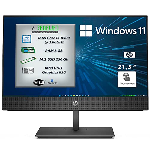 PcRenewed HP 600 G4 Festcomputer PC PC All In One Display 21,5 Touchscreen Core I5 8500 8 GB SSD 256 GB M.2 Nvme integrierte Lautsprecher WIFI BTH Windows 11 (überholt) von PCRENEWED TECNOLOGIA ACCESSIBILE