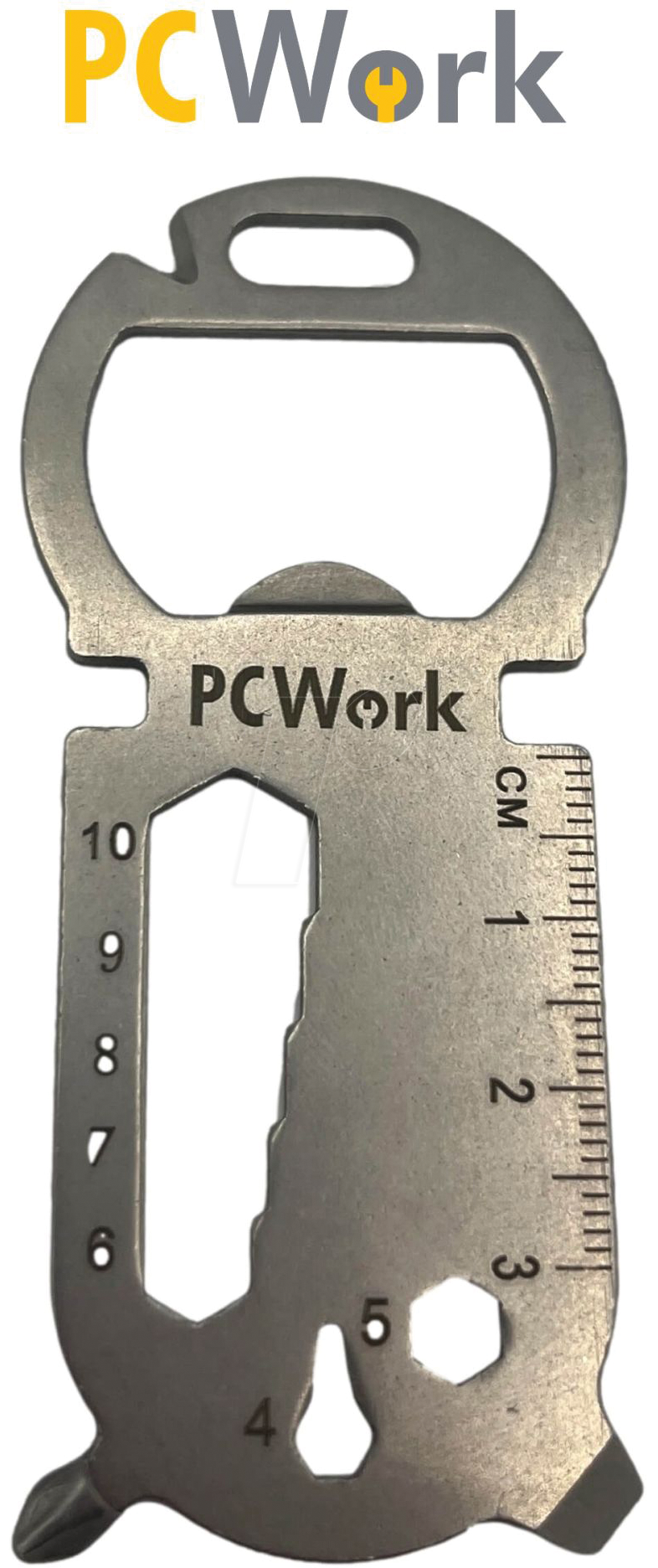 PCW 08E - Multitool 16 in 1, Schlüsselanhänger, Edelstahl von PCWORK