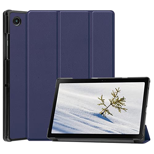 Schutzhülle kompatibel mit Samsung Galaxy Tab A8 2022 Hülle 10,5 Zoll Tablet-Hüllen Slim Light-Weight PU Leder Smart Tablet Shell Cover Faltbarer Ständer Case Fit (Blau) von PCduoduo