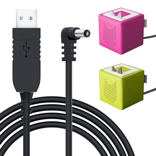 PChero USB A Kabel für Toniebox, USB Typ A auf DC 5521 Ladekabel Zubehör 5V auf 9V Schnellladekabel Compatibel mit Tonies Toniebox Starterset Laptop Lautsprecher Mini Fan von PChero