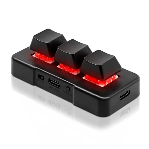 PCsensor 3 Tasten Mini Tastatur Wireless USB 2 in 1 Mechanische Gaming Tastatur Hot Key Customized Programm mit RGB Led für Gaming OSU Büro Arbeit von PCsensor