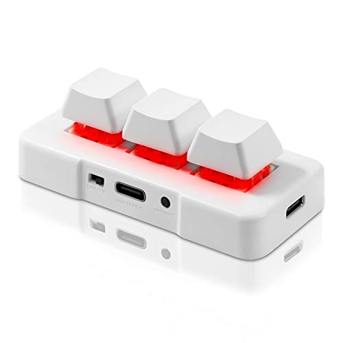 PCsensor 3 Tasten Mini Tastatur Wireless USB 2 in 1 Mechanische Gaming Tastatur Hot Key Customized Programm mit RGB Led für Gaming OSU Büro Arbeit von PCsensor