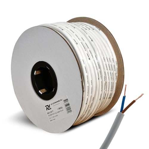 PD Connex RX10W Lautsprecherkabel 2 x 1,5mm² (100V) - 50 Meter Rolle - weiß von PD Connex
